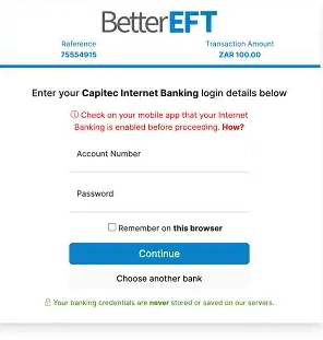 capitech payment login