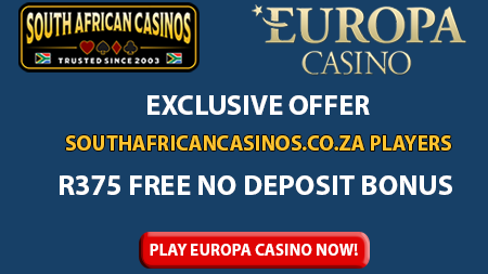 Europa Casino - R375 Free No Deposit Bonus