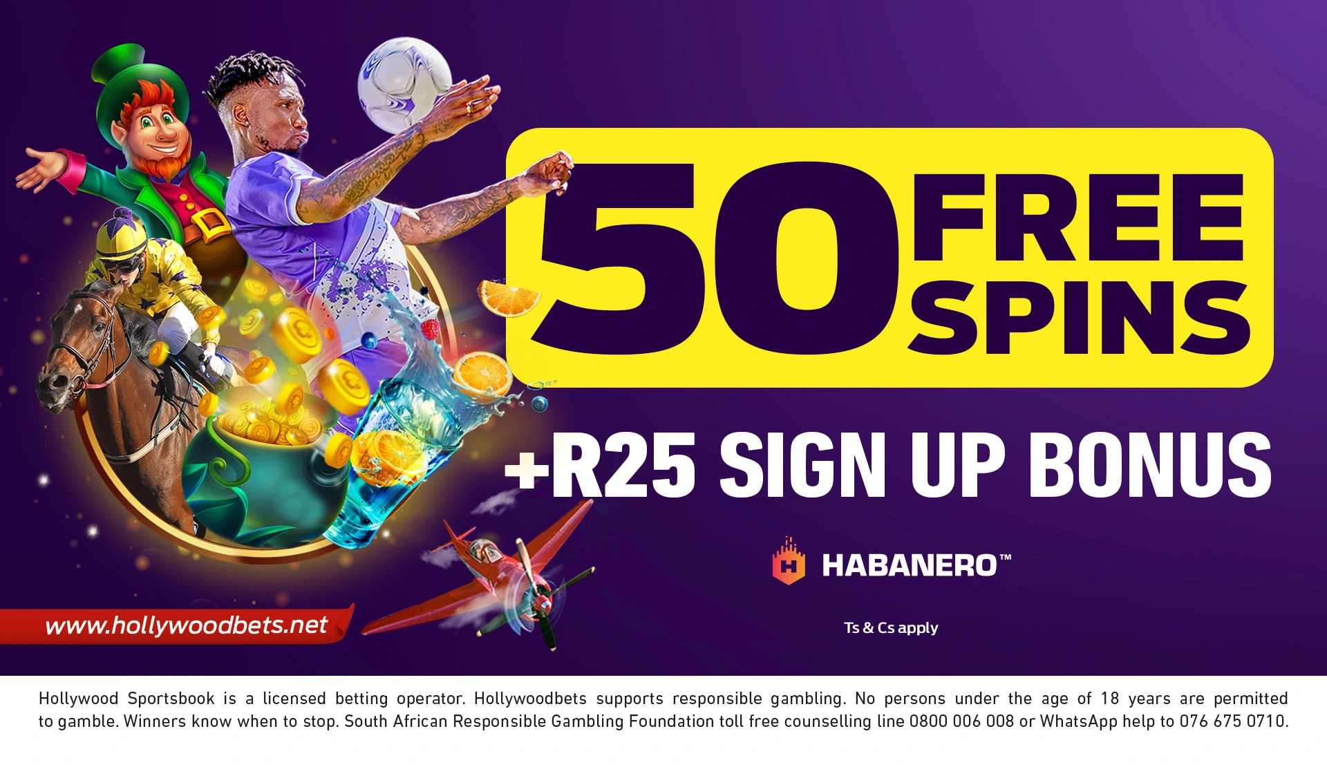 Hollywoodbets - R25 Free Bets